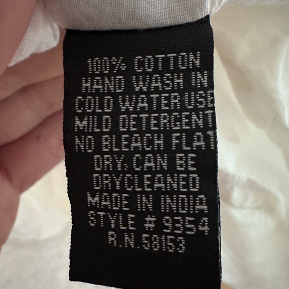 White 100% Cotton Button-Down Sundress With Pockets - Picture 7 of 7